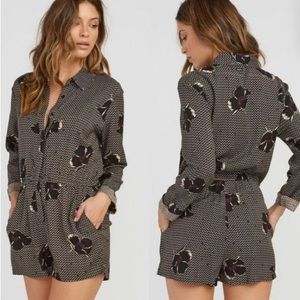 RVCA Black Island Life Floral Romper